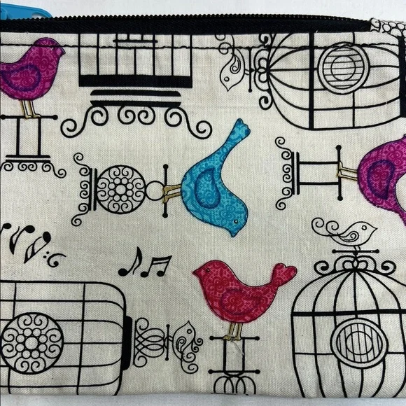 Handmade Bird Patterned Wristlet Clutch - Picture 2 of 8